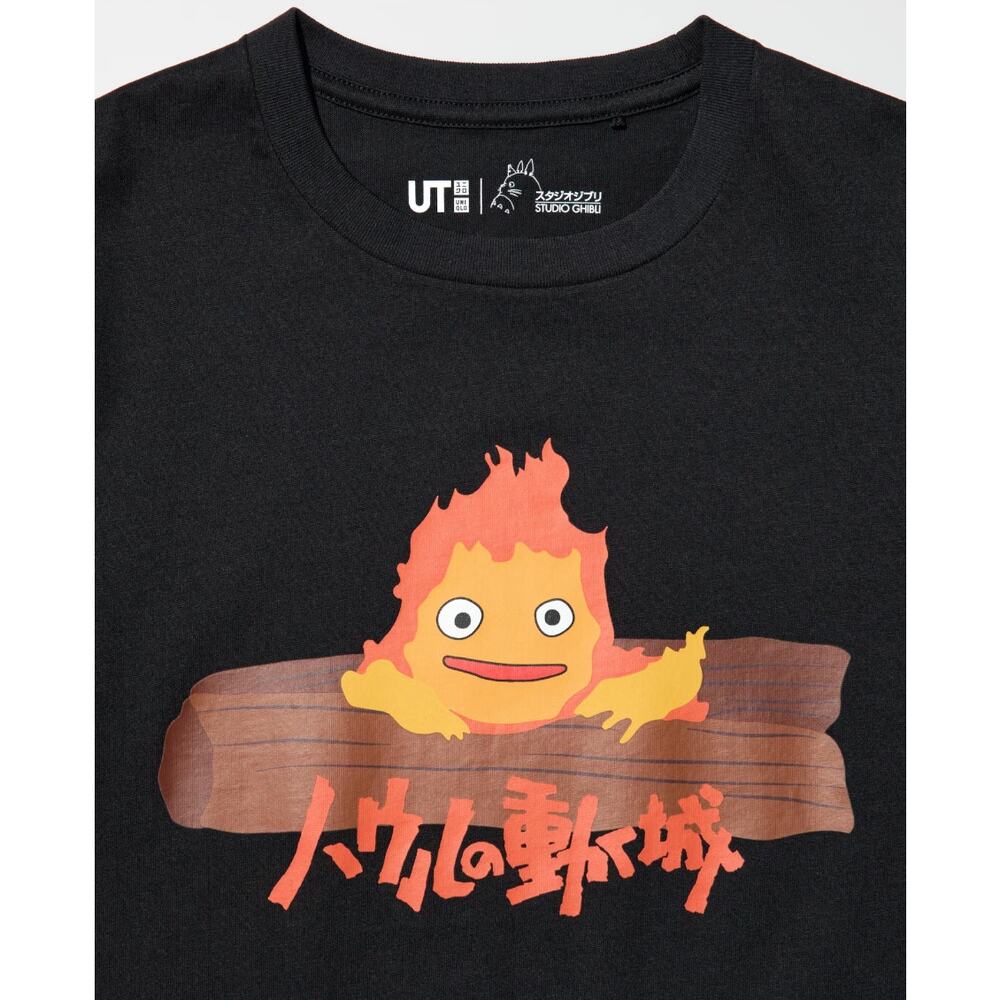 Uniqlo Studio Ghibli Howl's Moving Castle Calcifer T-shirt Black (fits S/M)